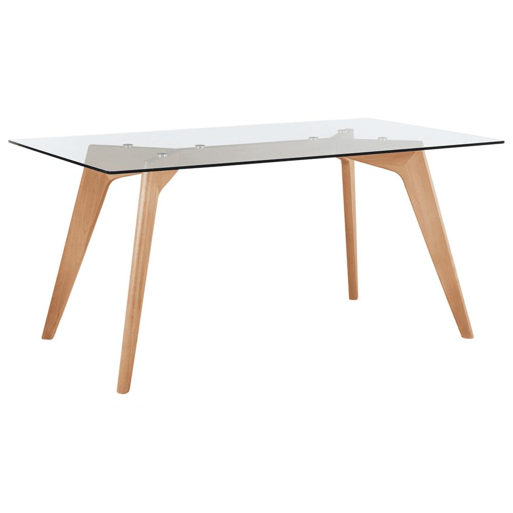 Beliani Jedálenský stôl so skleneným povrchom 160 cm HUDSON